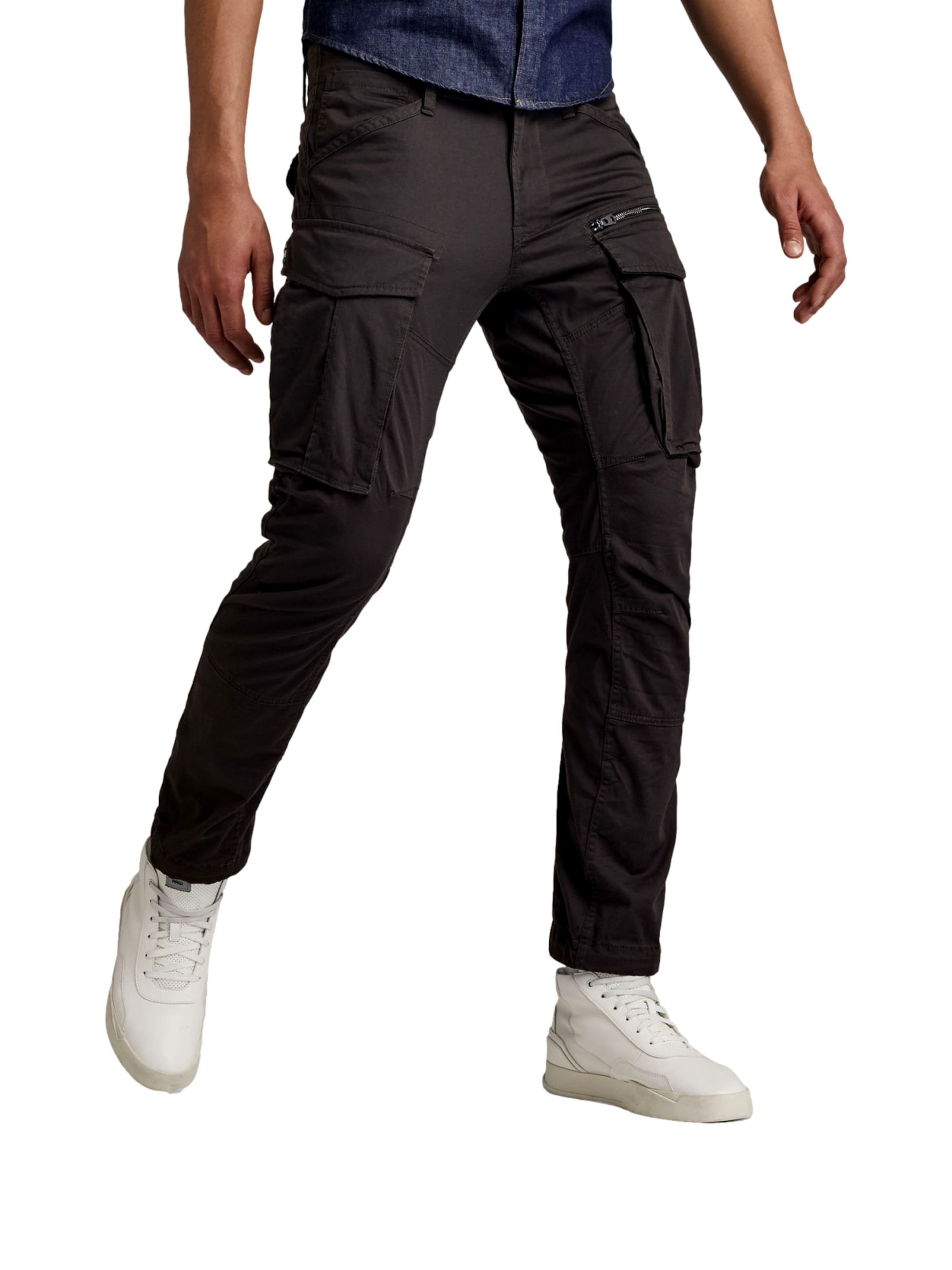 G-STAR Zwężany krój Bojówki 'Zip 3D' w kolorze szary: przód