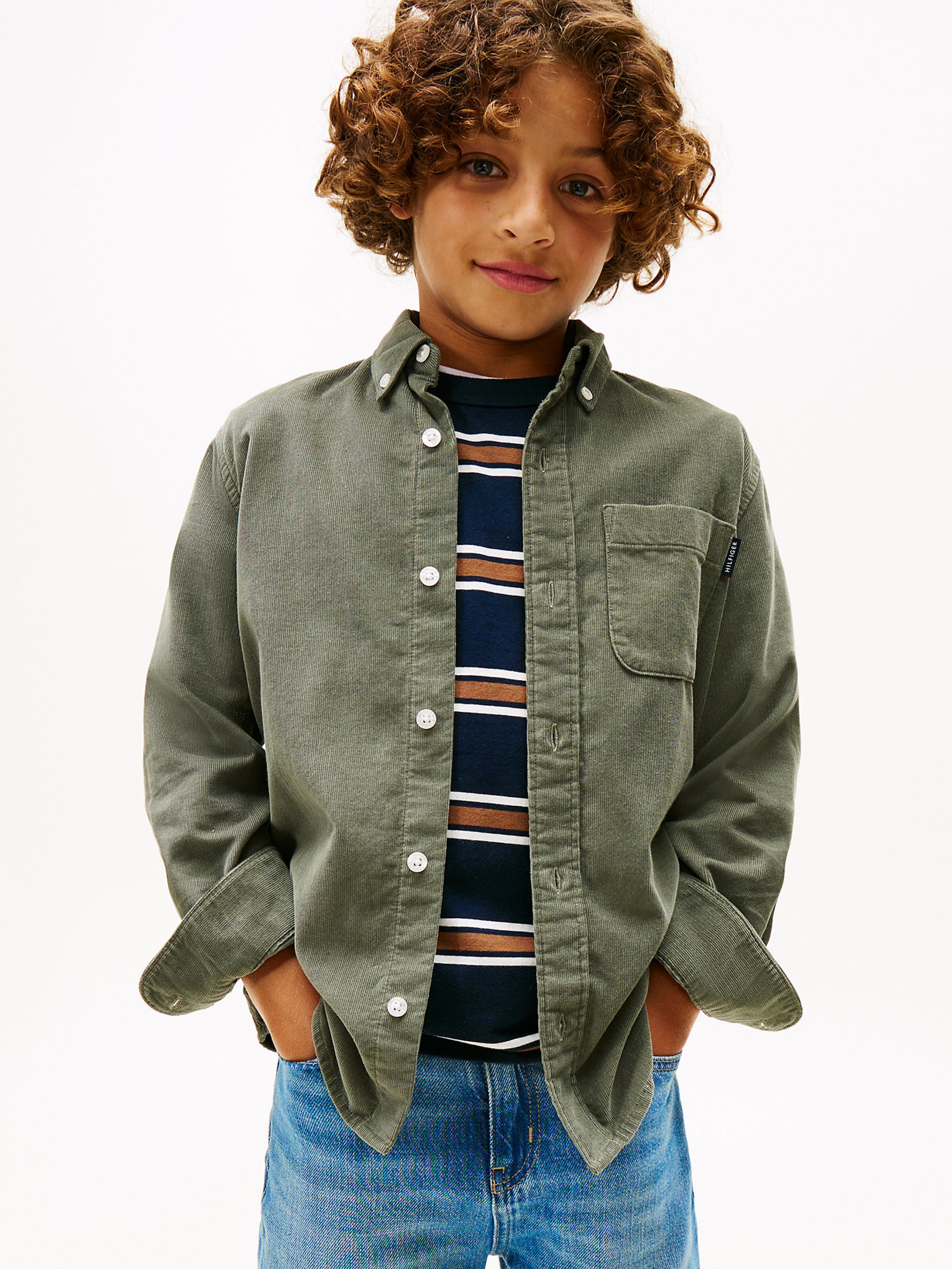 Regular fit Camicia di TOMMY HILFIGER in verde: frontale