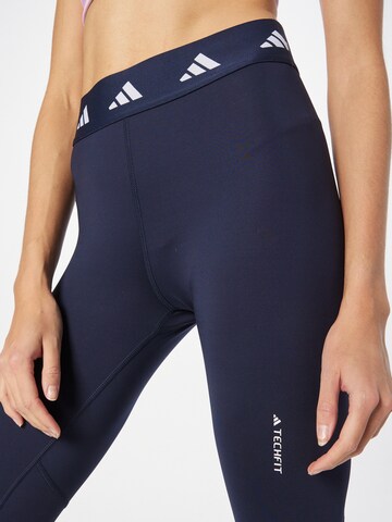 ADIDAS PERFORMANCE Skinny Sportsbukser 'Techfit' i blå