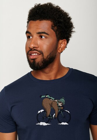 GREENBOMB Shirt 'Animal Sloth Ice' in Blauw