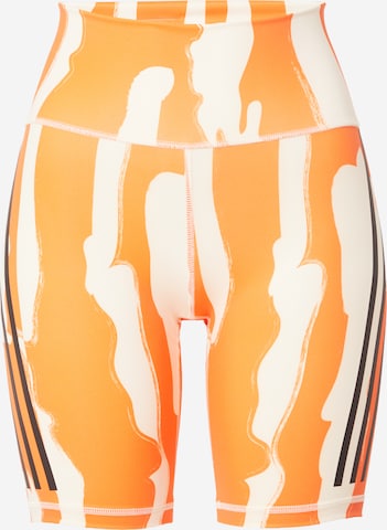 Skinny Pantaloni sportivi 'Thebe Magugu Bike' di ADIDAS SPORTSWEAR in arancione: frontale