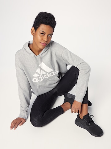 ADIDAS SPORTSWEAR Спортен суитшърт с качулка 'Essentials Big Logo French Terry' в сиво