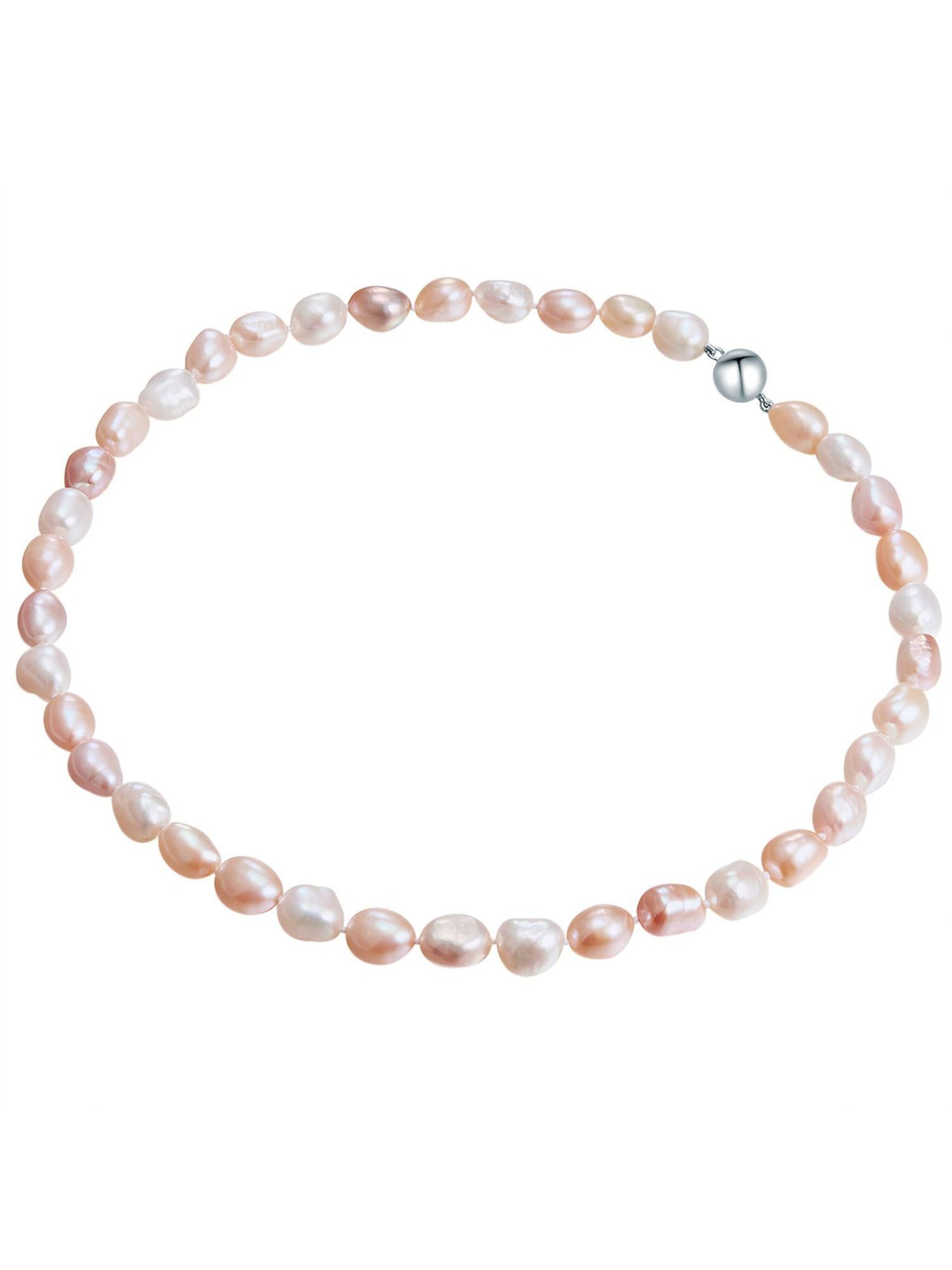 Valero Pearls Kette in pink / silber / weiß, Produktansicht