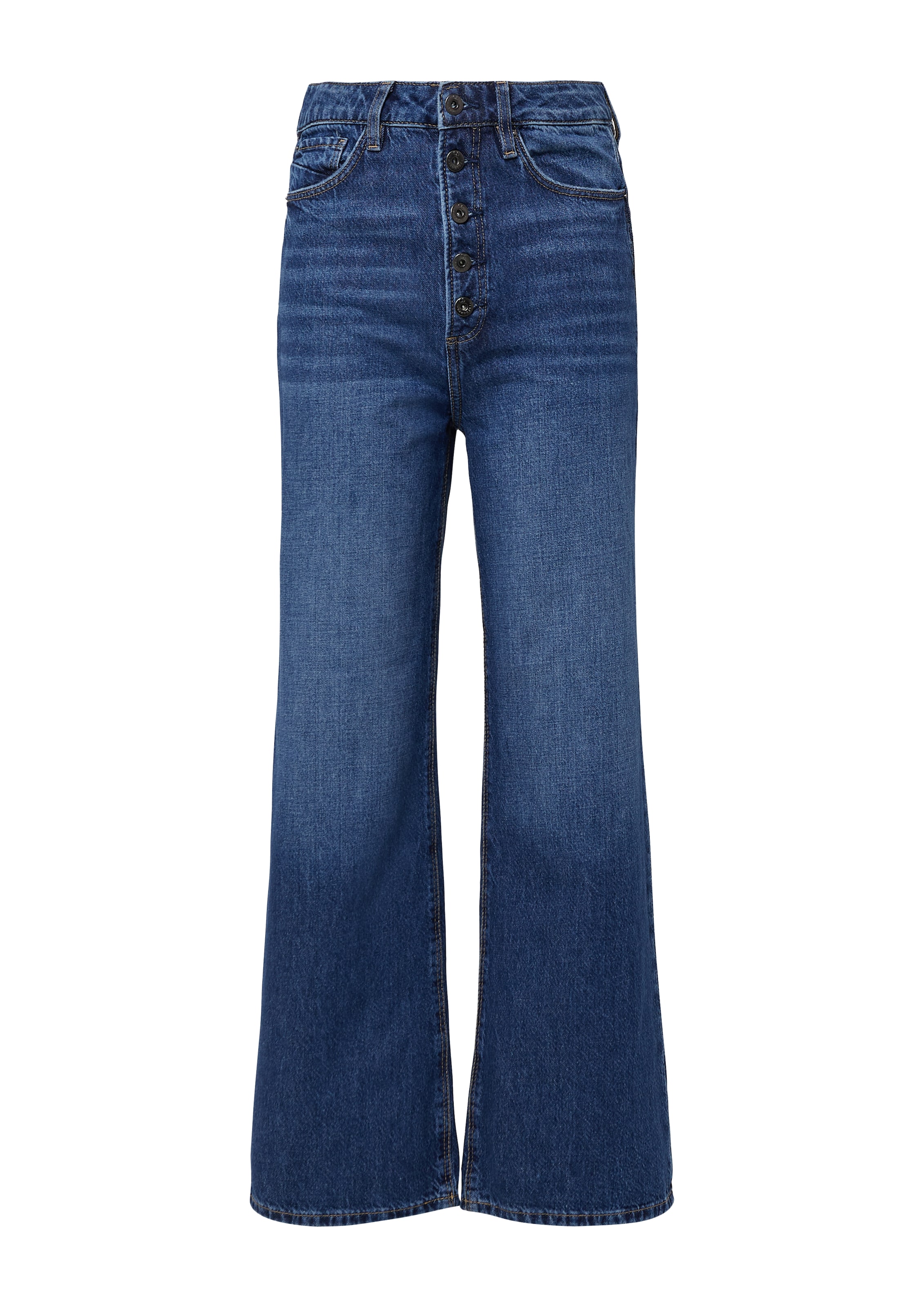 QS Wide Leg Jeans 'Cati' in Blau: Vorderseite