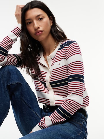 Tommy Jeans Strickjacke 'ESSENTIAL' in Rot