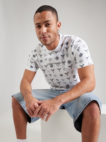 Carlo Colucci T-shirt 'Falchi' i vit: framsida