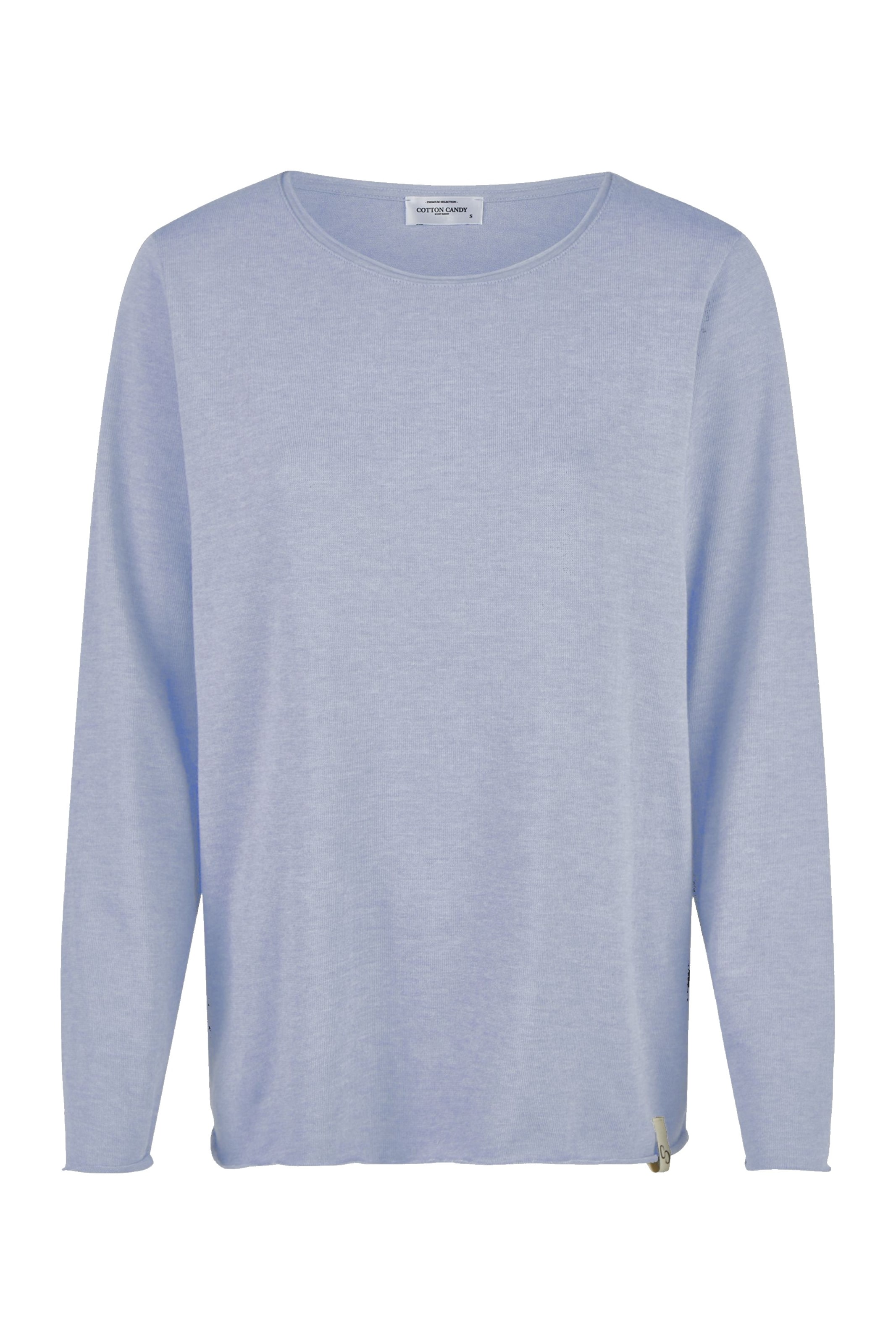 Cotton Candy Langarmshirt, Schnitt Regular in Blau: Vorderseite