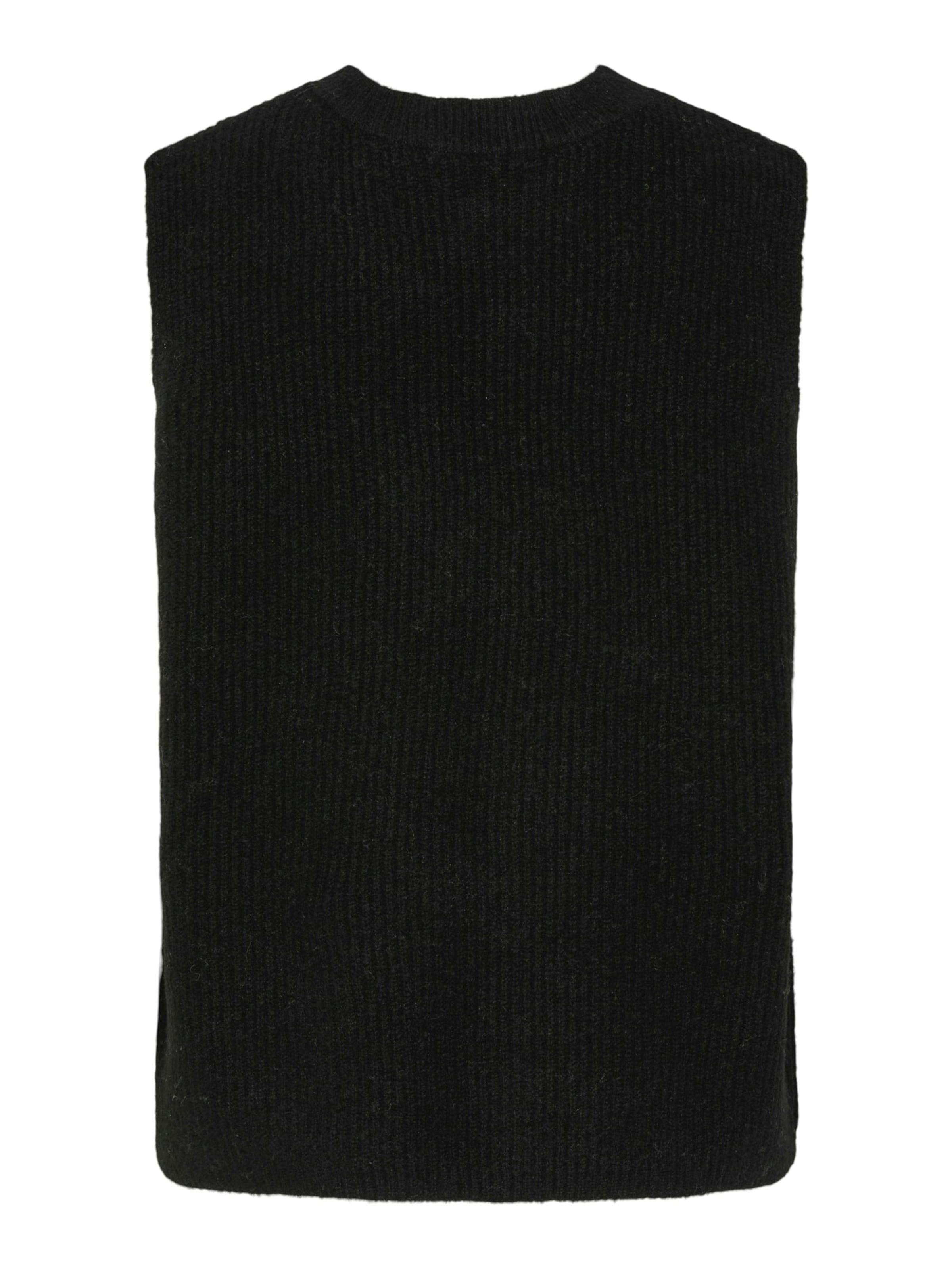 PIECES Knitted Vest 'PCSilly' in Black