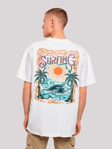 F2 Shirt 'F2 Surfers Sunset Sommer Vibes' in White: front