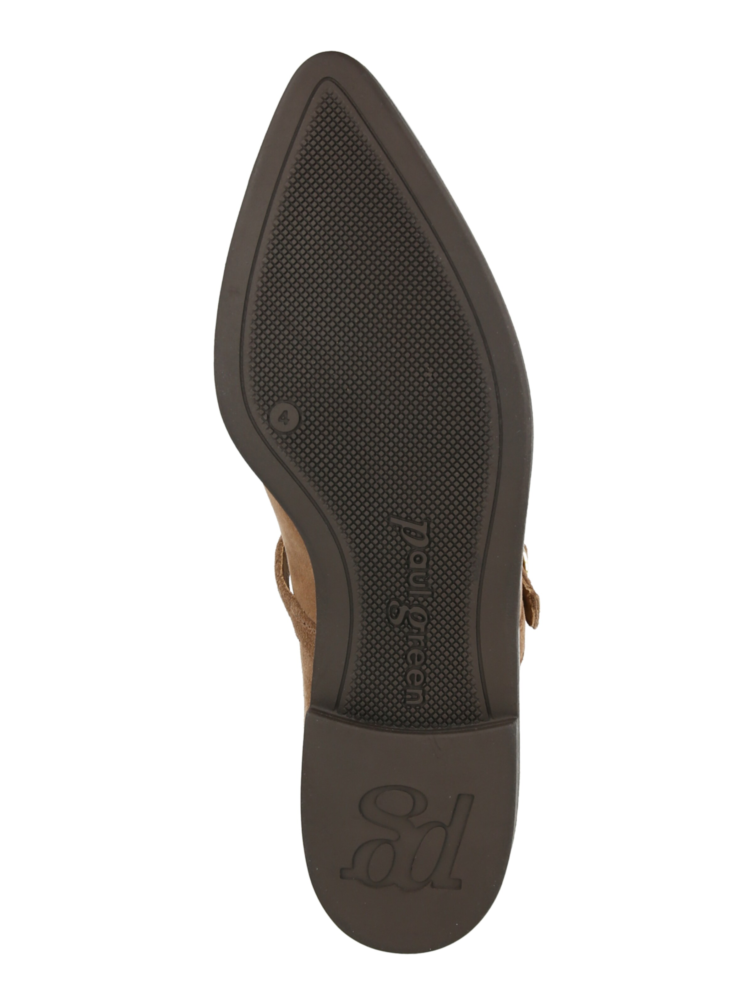 Paul Green Ballet Flats with Strap in Brown