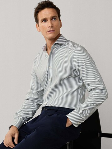 Hackett London Regular fit Zakelijk overhemd 'Double Face Bengal' in Groen