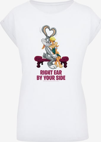 F4NT4STIC Shirt 'Looney Tunes Bugs And Lola Valentine's Cuddle' in Wit: voorkant