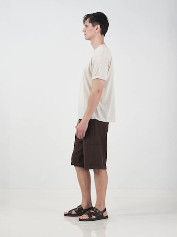 Giesto Wide leg Pleat-front trousers in Brown