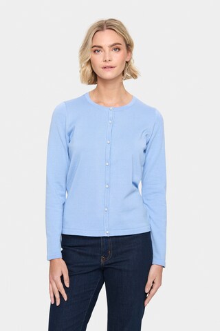 SAINT TROPEZ - Casaco de malha 'Jemma' em azul: frente