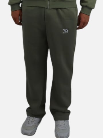HEFTYKA Loose fit Workout Pants 'OPEN' in Green
