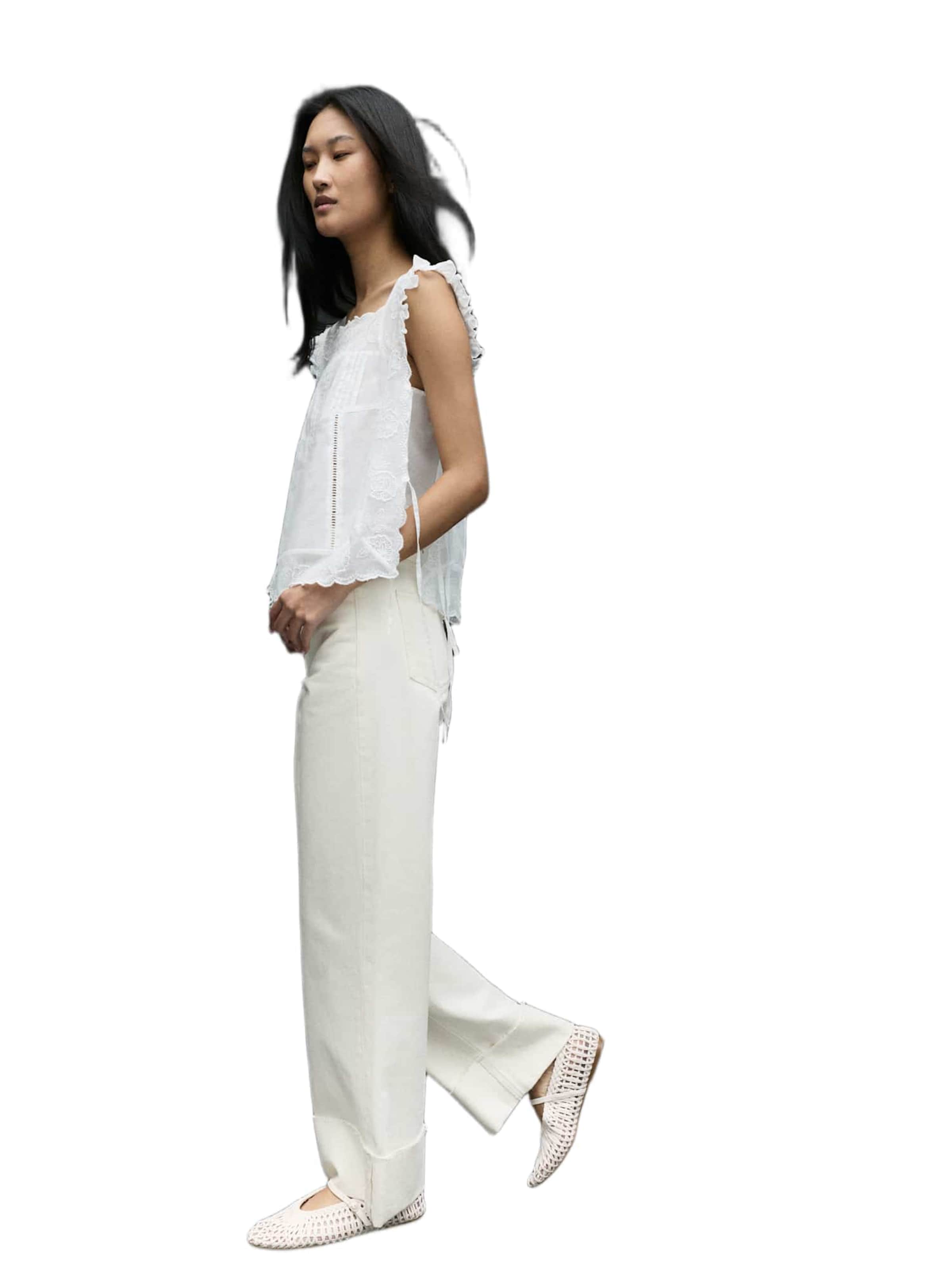 Marks & Spencer Loosefit Jeans in Beige: voorkant