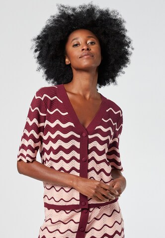 4funkyflavours Knit cardigan 'Gotta Get Funky' in Red: front