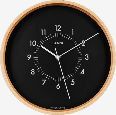 LAiMER Wanduhr in hellbraun / schwarz / weiß, Produktansicht
