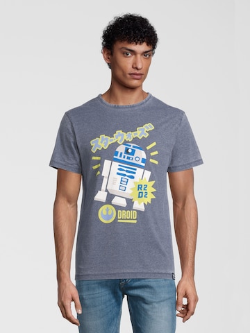 Recovered T-Shirt 'Star Wars R2D2' in Blau: Vorderseite