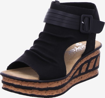 Rieker Sandals in Black: front