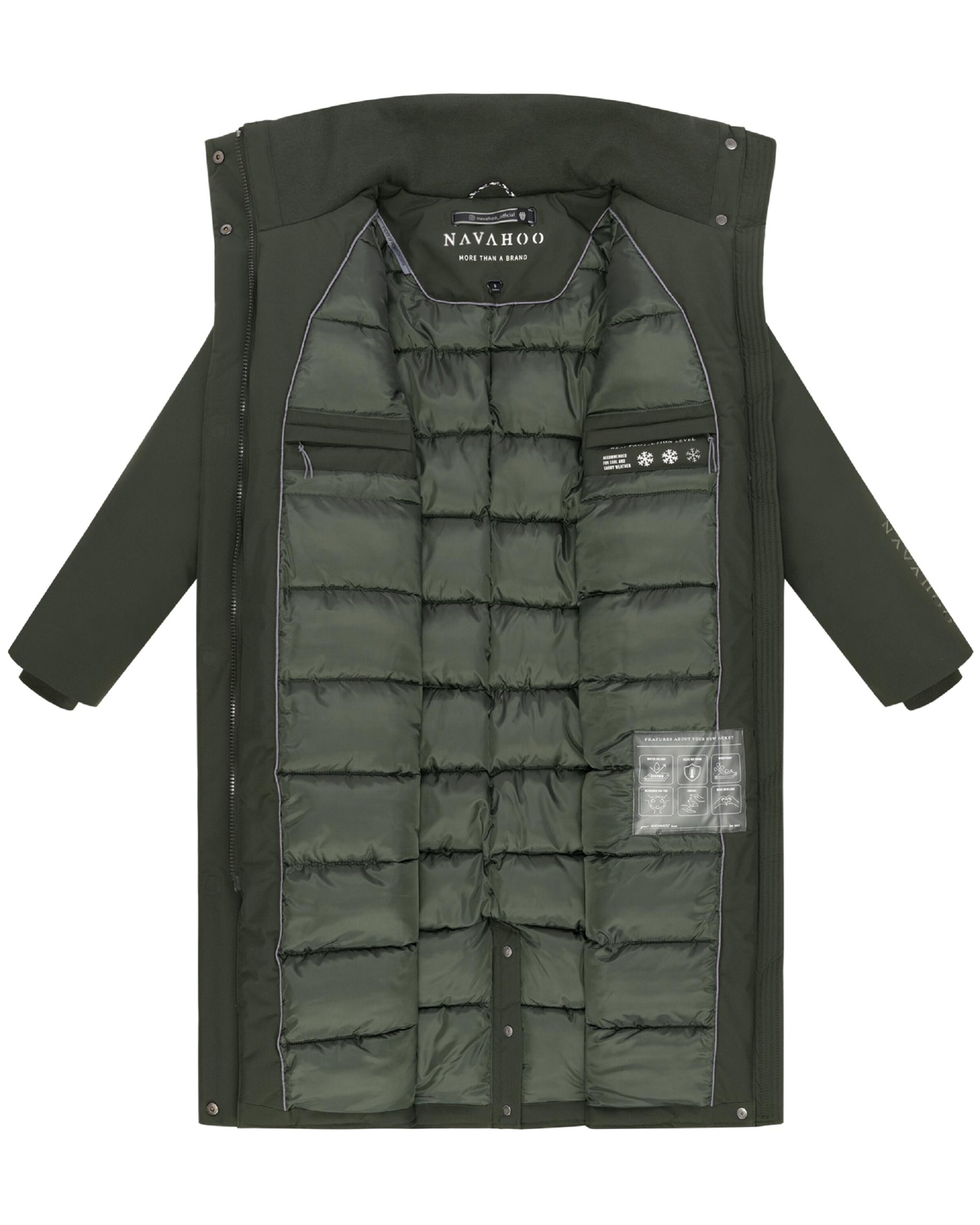 NAVAHOO Winter coat 'Traumblüte 14' in Green