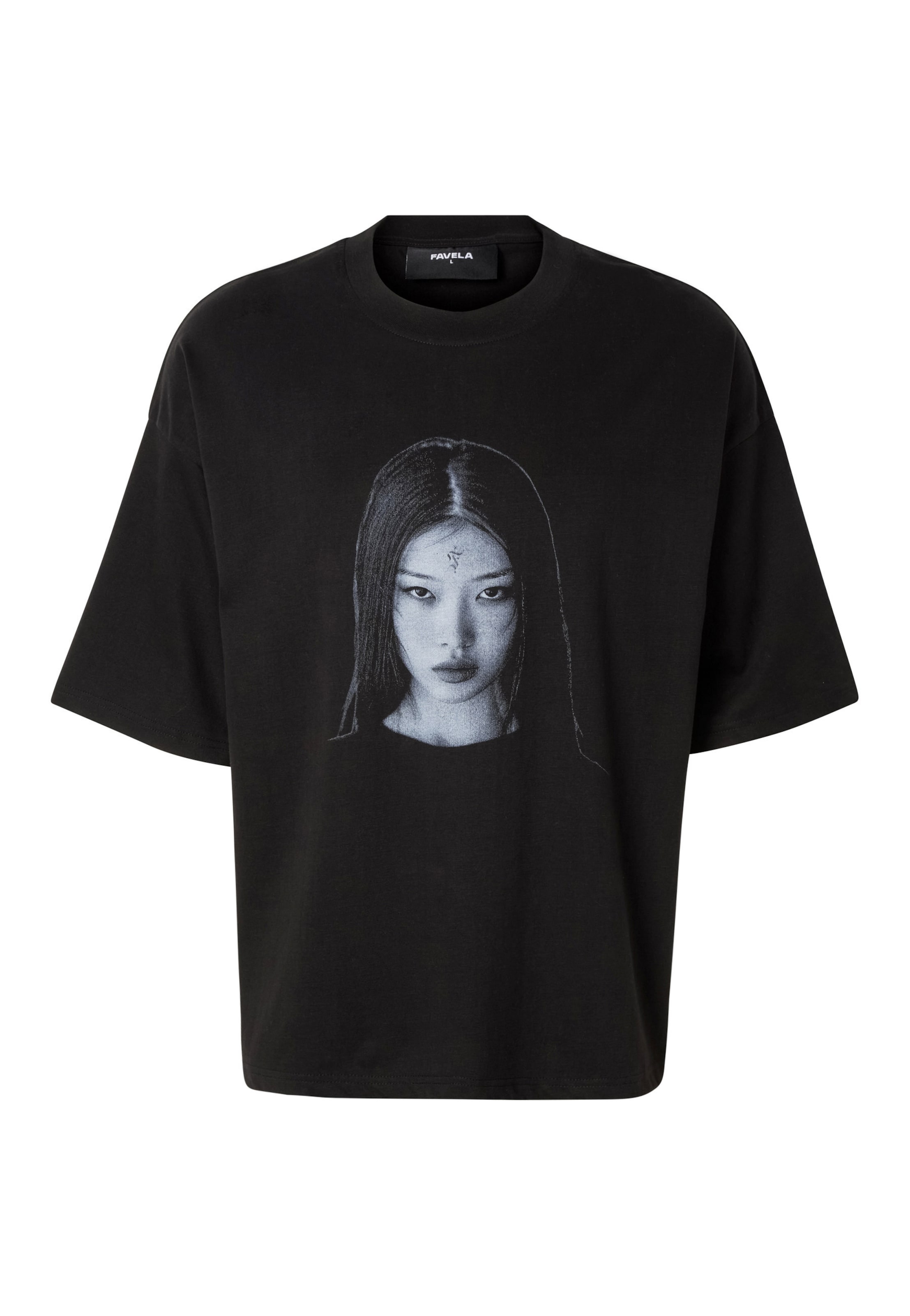 FAVELA Shirt 'Face' in Black: front