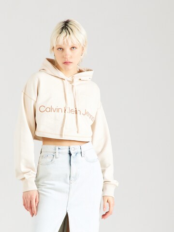 Calvin Klein Jeans Μπλούζα φούτερ 'HERO' σε λευκό: μπροστά