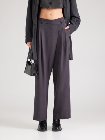 VERO MODA Wide leg Bandplooibroek 'VMZOE' in Grijs: voorkant