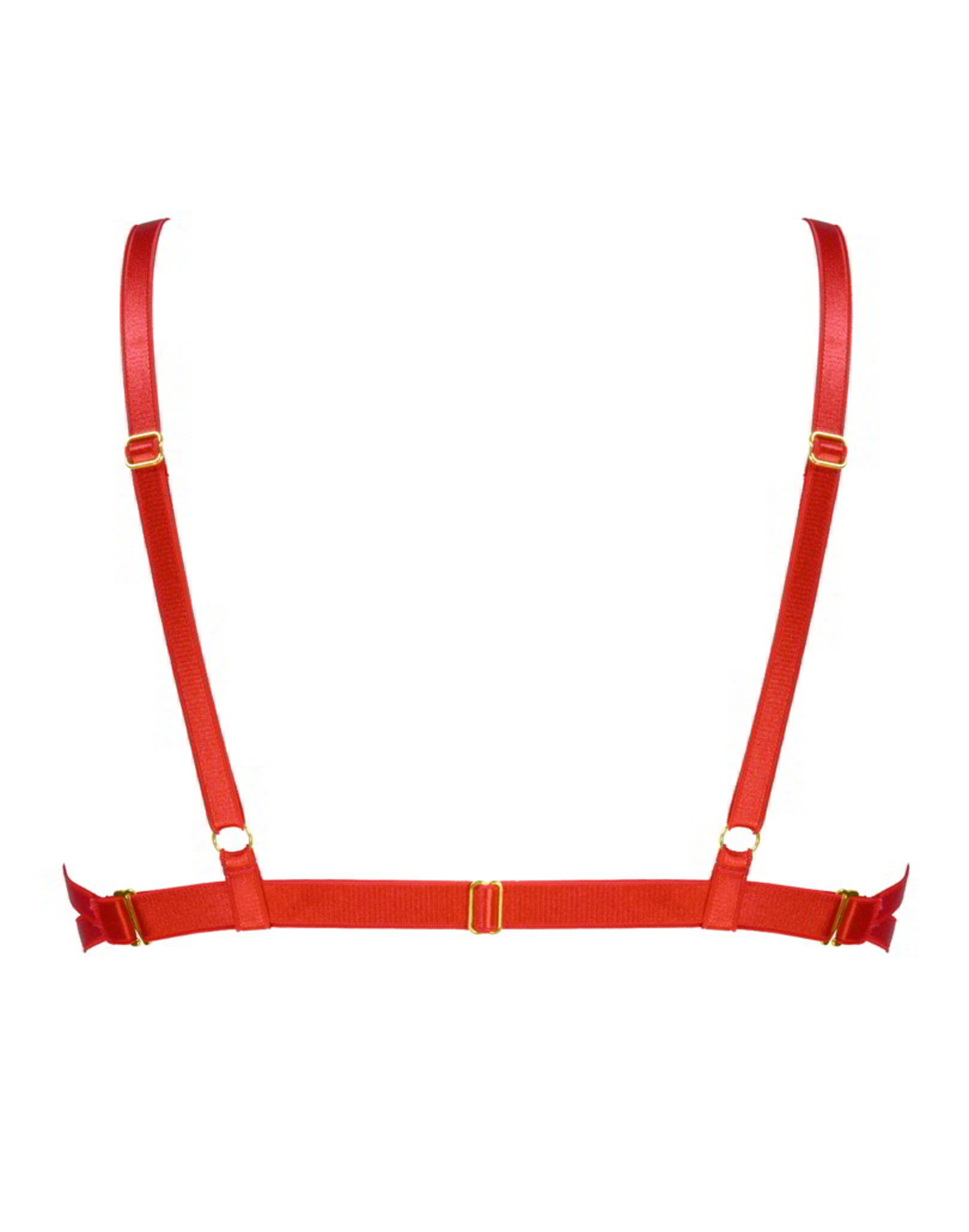 WHITE RVBBIT Push-up BH 'Mad Cat No. 13' in Rot