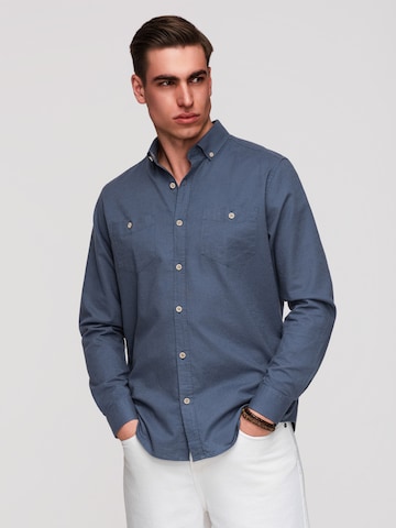 Ombre Button Up Shirt in Blue: front