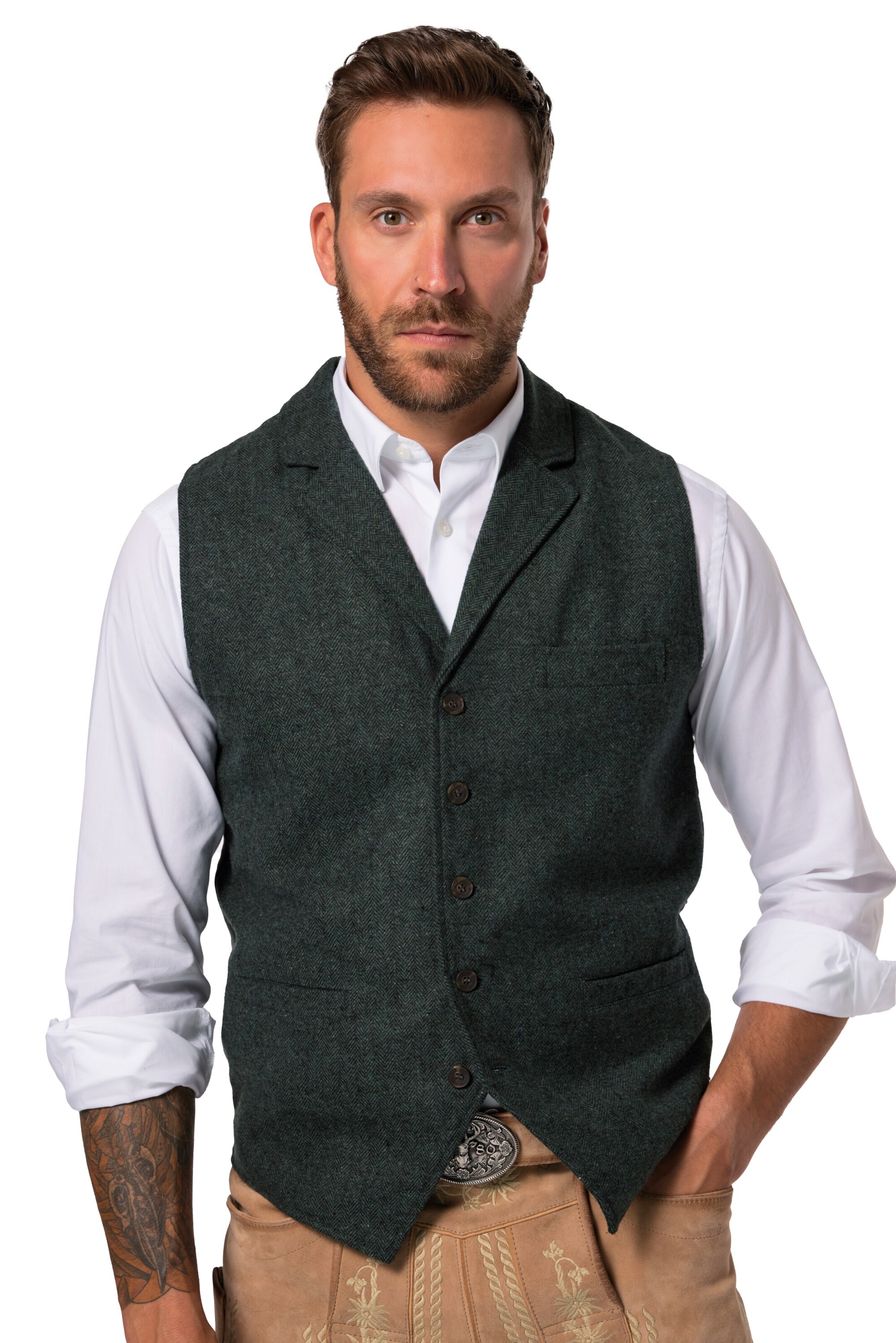 JP1880 Vest in Green: front