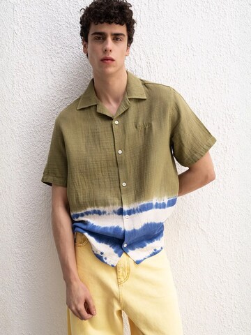 Giesto - Regular Fit Camisa em mistura de cores: frente