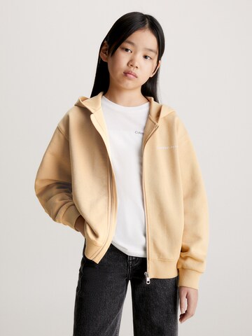 Calvin Klein Jeans Sweatvest in Beige: voorkant