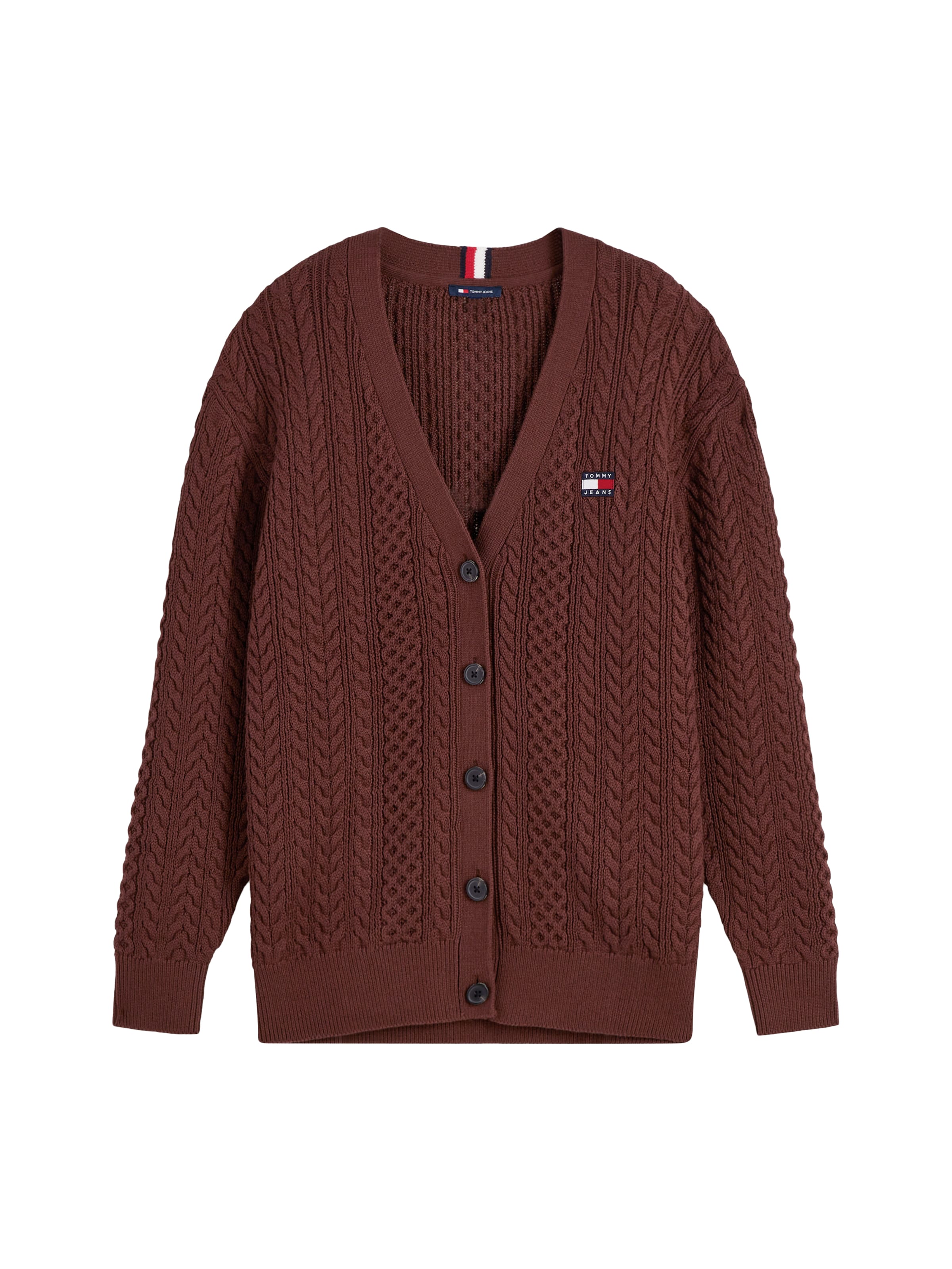 ruda Tommy Jeans Kardiganas: priekis