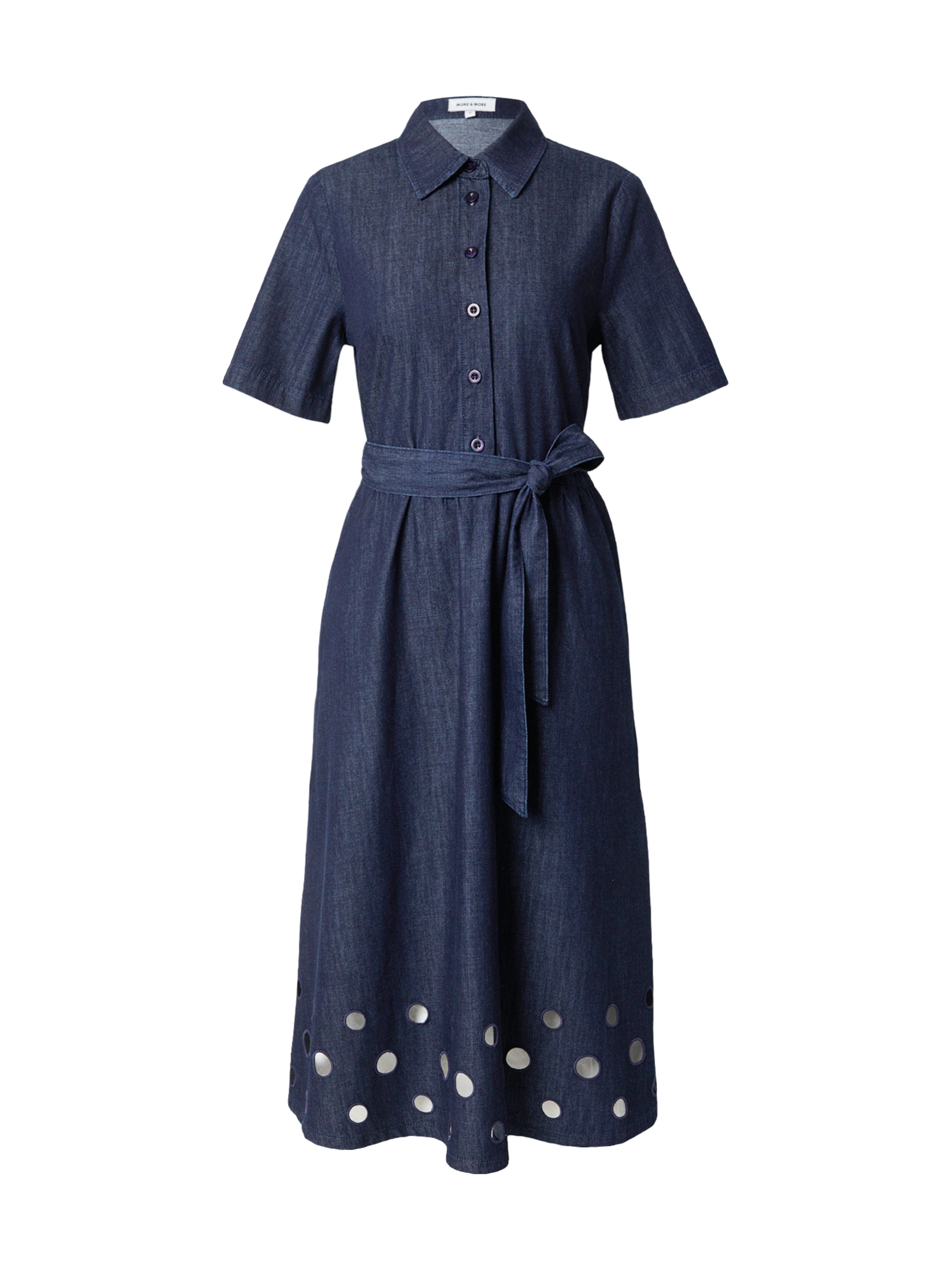 MORE & MORE - Vestido camisero en azul: frente
