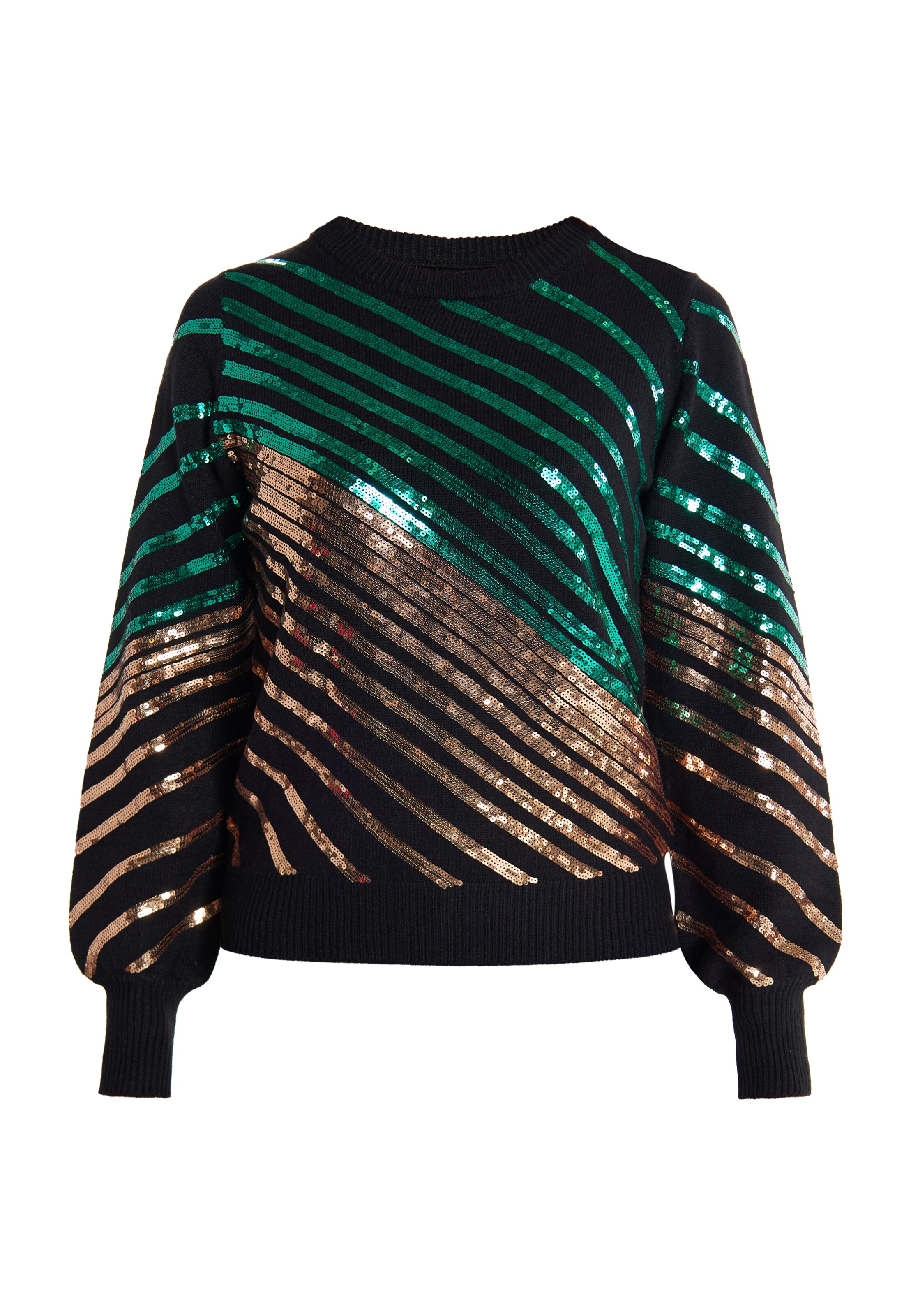 Pulover 'Ikita' de la faina pe negru: față