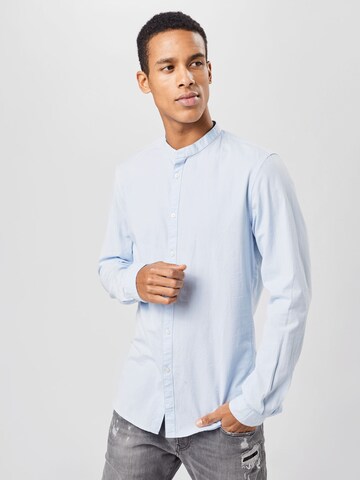 Coupe regular Chemise TOM TAILOR DENIM en bleu : devant