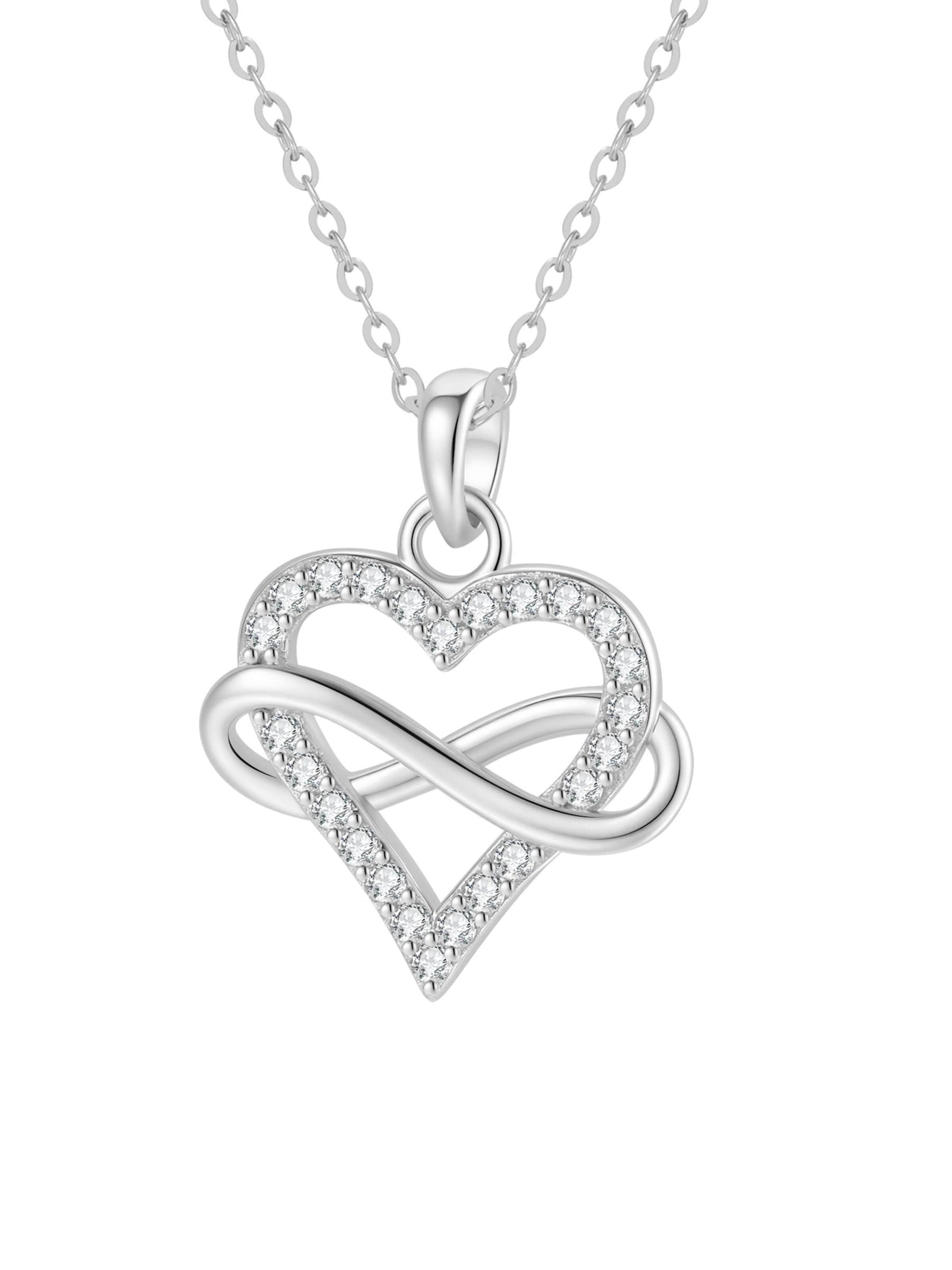Hey Happiness Ketting 'Dainty Endless Love' in Zilver