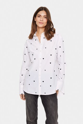 SAINT TROPEZ Bluse in Weiß: Vorderseite