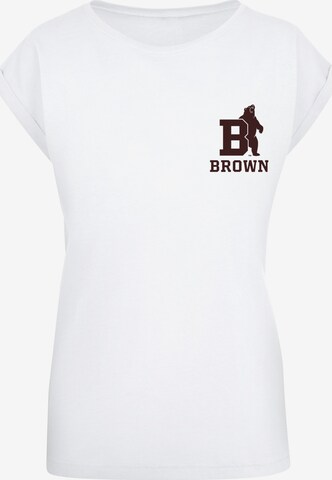 Maglietta 'Brown University - Bear Initial' di Merchcode in bianco: frontale