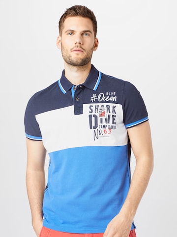 T-Shirt 'Polo 1/2' CAMP DAVID en bleu : devant