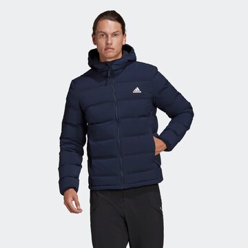 ADIDAS SPORTSWEAR Outdoorjas 'Helionic Soft Hooded' in Blauw: voorkant