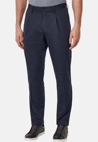Boggi Milano Slim fit Pleat-Front Pants in Blue: front