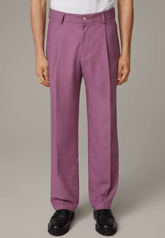 STRELLSON Loose fit Pleat-Front Pants 'Jarod' in Purple