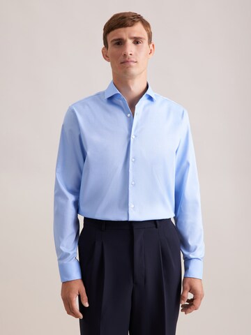 SEIDENSTICKER Regular fit Zakelijk overhemd 'Schwarze Rose' in Blauw: voorkant