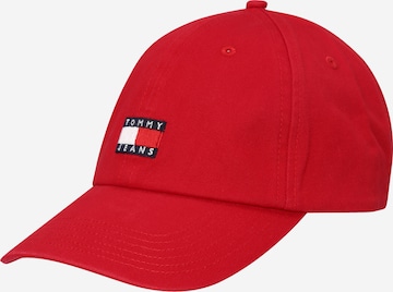 Tommy Jeans Pet 'Heritage' in Rood: voorkant