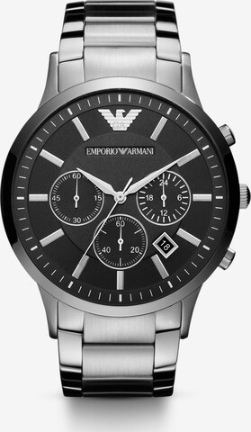 Emporio Armani - Relógios analógicos em prata: frente