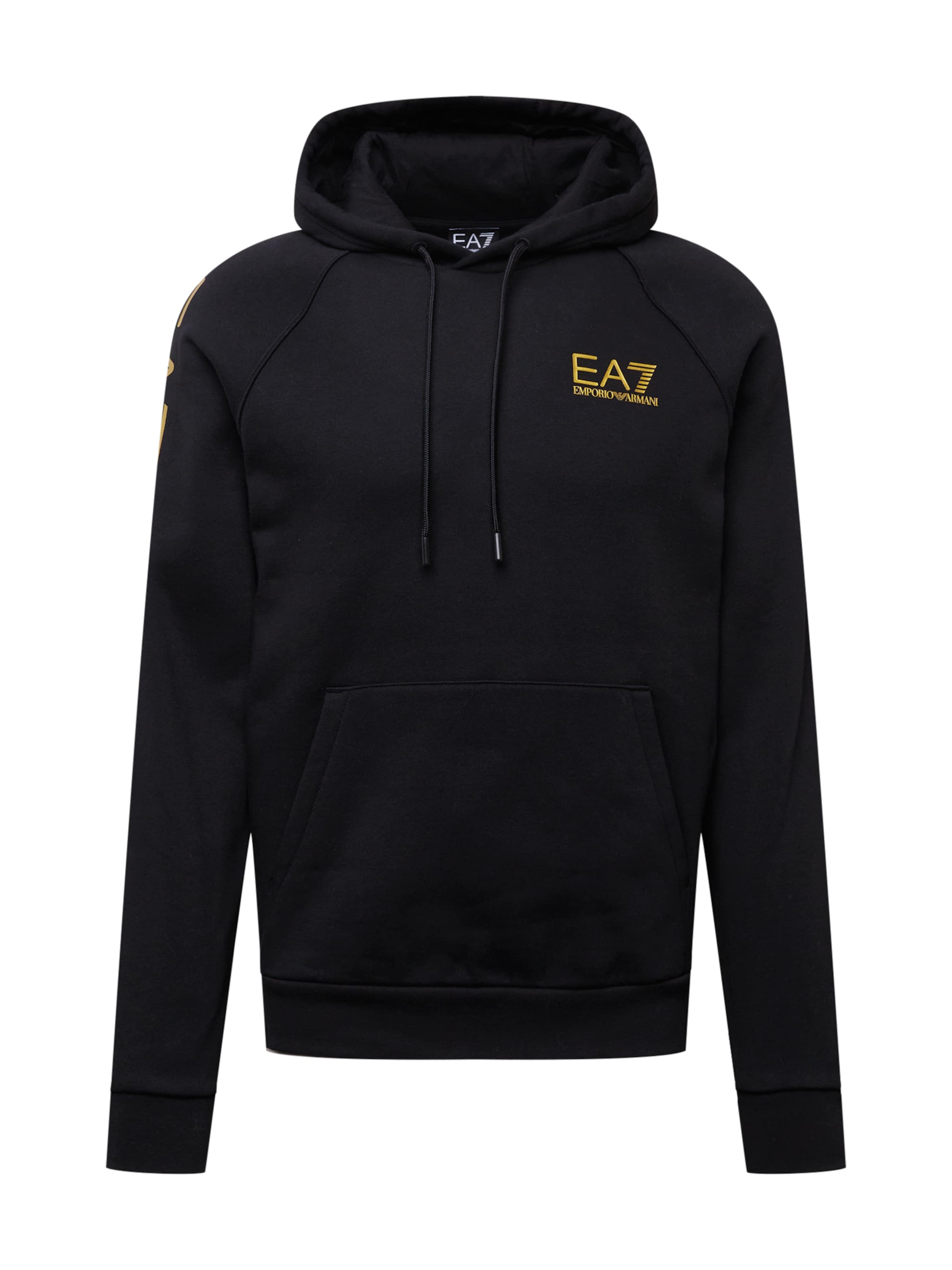 EA7 Emporio Armani Sweatshirt in Zwart: voorkant