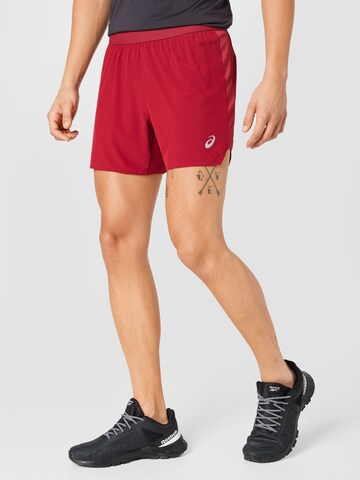 Regular Pantalon de sport 'Road' ASICS en rouge : devant