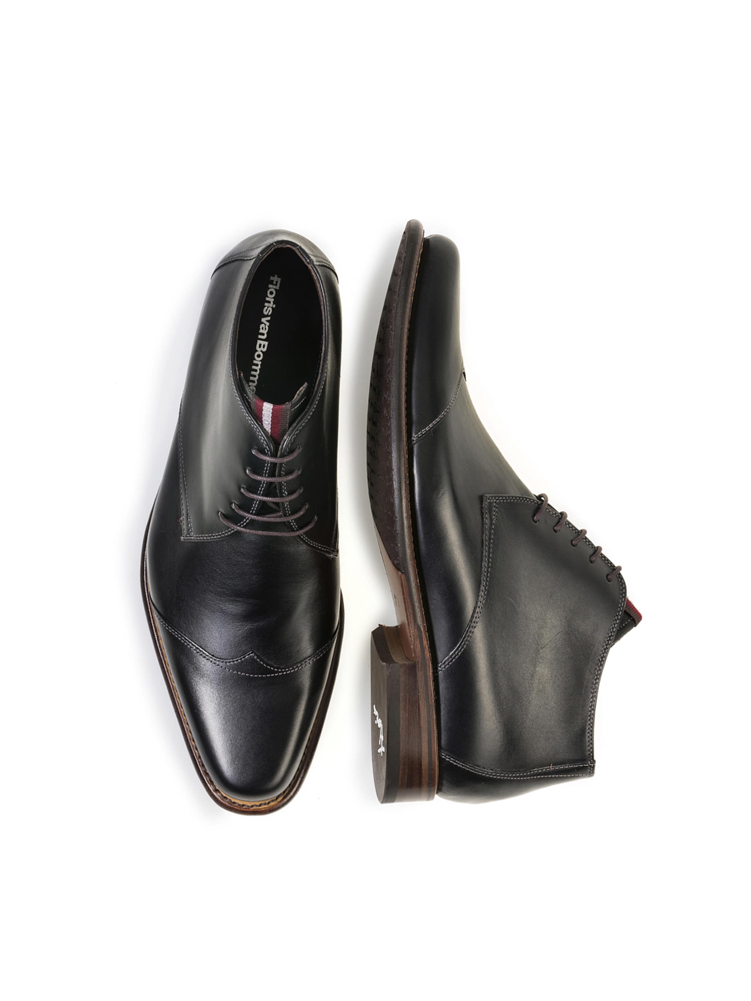 Floris van Bommel Schnürboots 'De Marser 01' in Schwarz